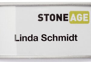 DURABLE Badge CLASSIC, à aimant, 65 x 25 mm, argent