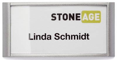 DURABLE Badge CLASSIC, à aimant, 65 x 25 mm, argent