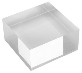 deflecto Bloc d'acrylique, 75 x 75 x 25 mm, transparent
