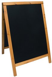 Securit Panneau trottoir WOODY, avec tableau noir, hêtre