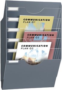 CEP Présentoir mural ReCeption, format A4, 6 cases, gris