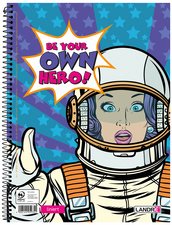 LANDRÉ Collegeblock "BE YOUR OWN HERO", DIN A4, kariert