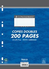 CONQUERANT SEPT Copies doubles, A4, quadrillé, sans marge