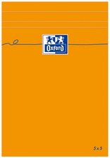 Oxford Bloc-notes, 110x170mm, quadrillé, 80 feuilles, orange