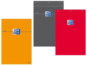 Oxford Bloc-notes, A5, quadrillé, 80 feuilles, orange
