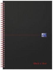 Oxford Cahier à spirale Black n' Red, A4, ligné, carton