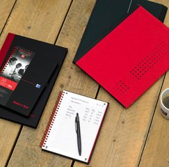 Oxford Cahier à spirale Black n' Red, A4, ligné, carton