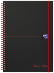 Oxford Cahier à spirale Black n' Red, A4, quadrillé, PP