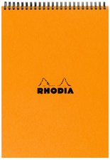 RHODIA Bloc spiralé No. 18, format A4, quadrillé 5x5, orange