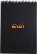 RHODIA Bloc spiralé No. 18, format A4, quadrillé 5x5, orange