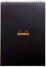 RHODIA Bloc spiralé Notepad, A4, quadrillé 5x5, noir