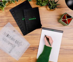 RHODIA Bloc-notes GREENPAD, A4, quadrillé, noir