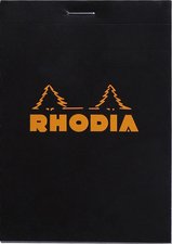 RHODIA Bloc agrafé No.12, 85 x 120 mm, quadrillé 5x5, noir
