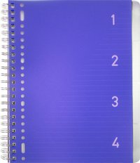kangaro Cahier à spirale 4en1, A4, ligné, 200 pages, rouge