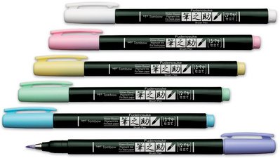 Tombow Stylo de calligraphie Fudenosuke Pastel, jaune