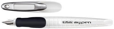 herlitz Stylo plume my.pen, plume: M, blanc / noir
