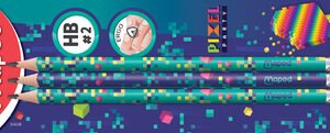 Maped Crayon de papier PIXEL PARTY, avec gomme, blister de 6