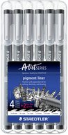 STAEDTLER Feutre à pigment, étui de 4+2 GRATUIT, noir