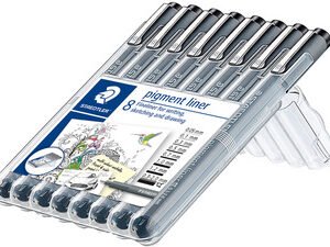 STAEDTLER Feutre à pigment, noir, étui de 8