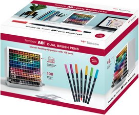 Tombow Feutre double pointe "ABT DUAL BRUSH PEN", organiseur