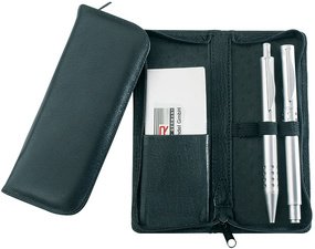 Alassio Etui pour stylos, pour 3 stylos, noir, en cuir