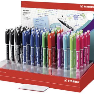 STABILO Feutre à pointe fine sensor F, présentoir de 48