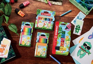 STABILO Feutre fin point 88 Mini Animal Vibes, étui de 8