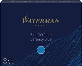 WATERMAN Cartouche d'encre longue, bleu sérénité