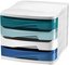 CEP Module de classement Riviera, 4 tiroirs, blanc / bleu