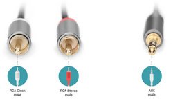 DIGITUS Câble adaptateur audio stéréo, jack - RCA, 1,8 m