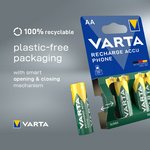 VARTA Pile pour téléphones "RECHARGE ACCU PHONE", Micro AAA