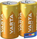 VARTA Pile alcaline Longlife, Mono (D), blister de 4