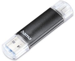 hama Clé USB 3.0 "Laeta Twin", 32 GB, noir