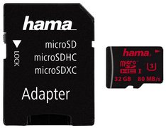hama Carte mémoire micro SecureDigital HC, classe 3, 64 Go