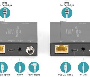 DIGITUS Kit d'extension HDMI, 4K/60Hz, 70 m, noir