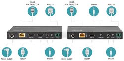 DIGITUS Kit d'extension HDMI 4K HDBaseT 150 m, noir