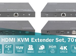 DIGITUS Kit d'extension KVM HDMI 4K, 70 m