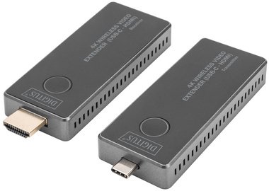 DIGITUS Kit extenseur vidéo 4K sans fil, 30 m (USB-C - HDMI)