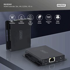 DIGITUS Kit répéteur HDMI 4K, 120 Hz, portée: 40 m