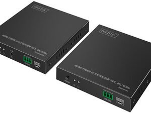 DIGITUS Kit d'extension IP HDMI 4K, 4K/60Hz, 300 m / 40 km