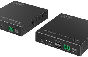 DIGITUS Kit d'extension IP HDMI 4K, fibre, 300 m / 40 km
