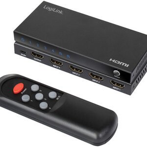LogiLink Commutateur HDMI 4K/60 Hz, 4 ports, noir