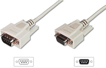 DIGITUS Câble 9 broches Sub-D, mâle - femelle, 10,0 m