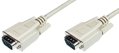 DIGITUS Câble de raccordement pour moniteur VGA, beige, 1,8m