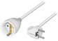 LogiLink Rallonge électrique avec prises terre, 3 m, blanc