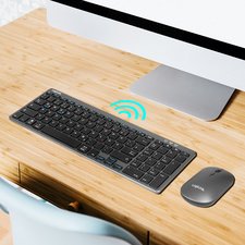 LogiLink BT Dual-Mode Desktop-Set, kabellos, grau/anthrazit