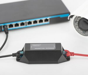 DIGITUS Extenseur Gigabit PoE +, 100 m, couleur: noir