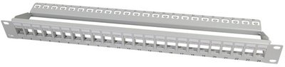 LogiLink Panneau de brassage keystone 19", non blindé, gris