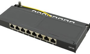 LogiLink Mini-panneau de brassage Cat.6A, 8 ports, noir