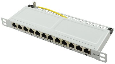 LogiLink Panneau de brassage 10" Cat.6A, 12 ports, gris